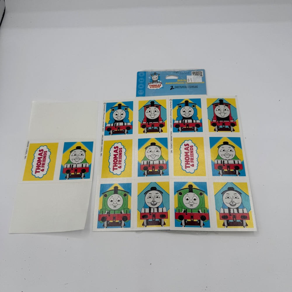 Vintage 2001 Thomas & Friends Hallmark Stickers Party Express 1.25 Sheets